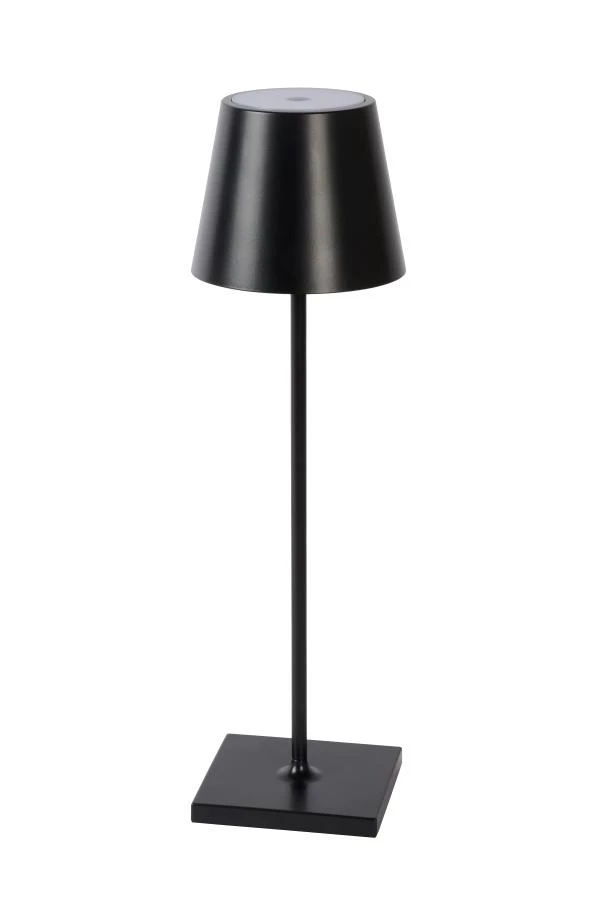 Lucide JUSTIN - Oplaadbare Tafellamp Buiten - Accu/Batterij - Ø 11 cm - LED Dimb. - 1x2,2W 2700K/3000K - IP54 - 3 StepDim - Zwart - uit
